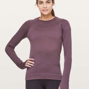 Lululemon Rest Less Long Sleeve Pullover Arctic Plum Purple Size 8 Thumbholes